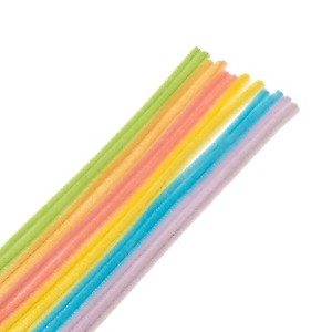 John Bead Fluffy Pipe Cleaners Chenille Stems for Art School Craft Supplies, 12in x 6mm Pastel Mix 100 Pieces - 1 of 3
