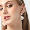 SOHI Women's White Dented Drop Earrings - 3 of 3