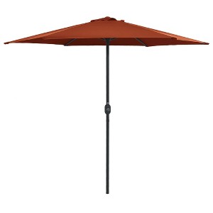 vidaXL Aluminum Outdoor Umbrella, UV Protection Parasol, Crank Mechanism, Anti-fade Polyester Cover, Stable and Durable, 106.3" x 96.9", Terracotta - 1 of 4