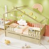 Tangkula Twin House Bed w/ 2 Storage Drawers Roof & Fence Rails Headboard & Footboard - 4 of 4