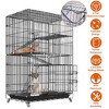 iMountek "4-Tier Metal Cat Cage with Rolling Lockable Wheels, 3 Doors, Ladders & Hammock for Cats & Ferrets" Black - 4 of 4