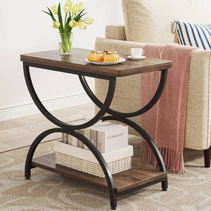 Hommoo 2-Tier End Table, Rectangular Side Table with Stylish Metal Frame - 1 of 4