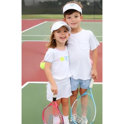 Bits & Bows Kids Girls' Love Tennis Crewneck T-Shirt, White 5/6 — фото 2