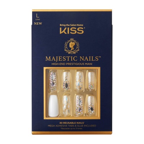 Kiss Majestic Nails High-end Manicure - Long Coffin - 30ct : Target