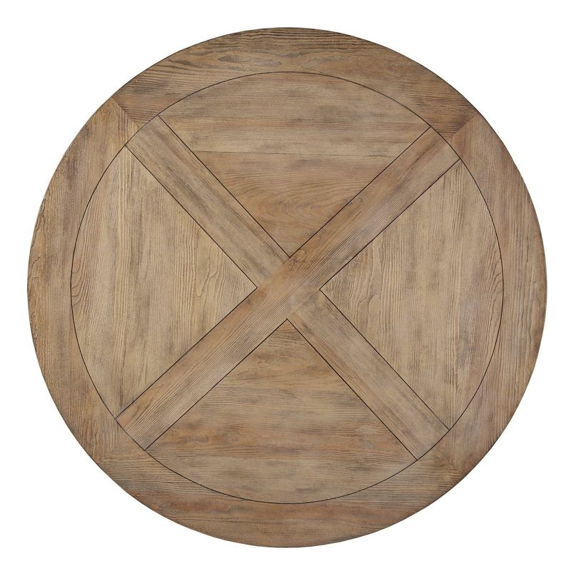 Sierra Round Farmhouse Pedestal Base Wood Coffee Table Vintage Wood - Inspire Q, 5 of 10