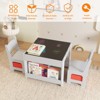 Kids Art Table and Chair Set, 3 In 1 Activity Table with 2 Chairs, Bookshelves, Drawers and Detachable Tabletop, Toddlers Craft Table Art Desk - 3 of 4