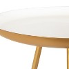 Kate and Laurel Laranya Round Metal Side Table, 15x15x22.5, White and Gold - 4 of 4