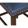 Bar Height Polyurethane Tiffany Bar Chair (Set of 2) with Solid Wood Legs, Nailhead Trim, Stretchers for Comfort, Finish and Floor Glides - 3 of 4