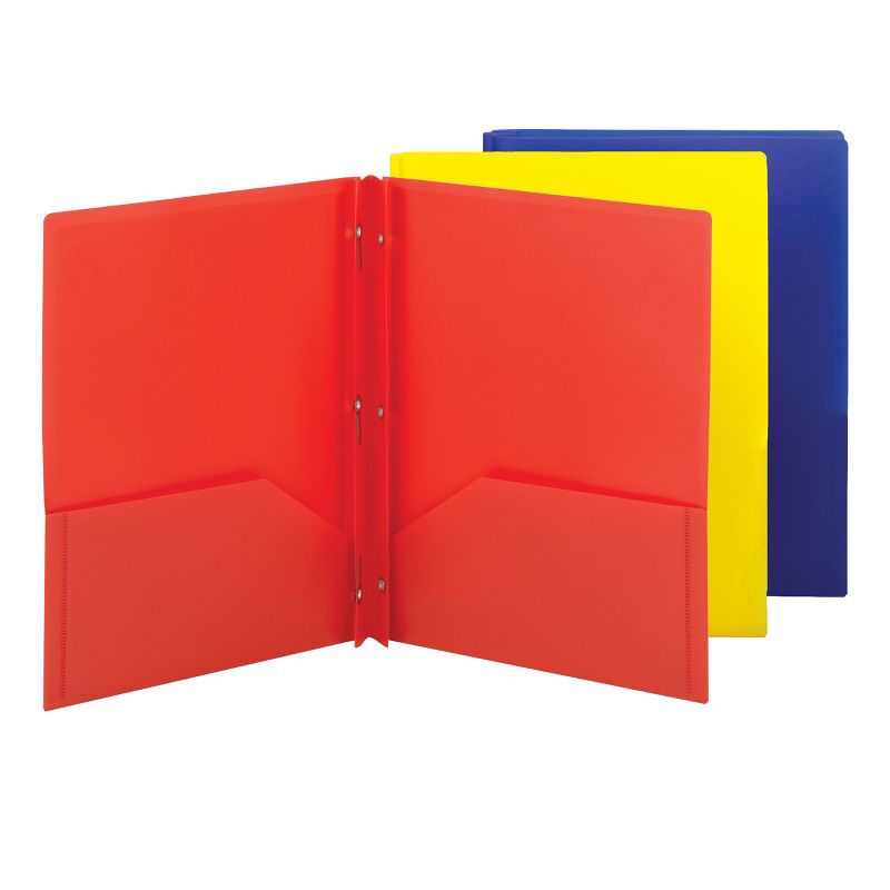 Smead Poly Two-Pocket Folder with Tang Style Fasteners, Letter Size, Assorted Colors, 6 per Pack (87746), 2 of 5