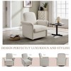 Kumasinova Modern Barrel Accent Chair, 360° Swivel Chair with Solid Wood Frame, Linen Fabric Armchair with Wood Base, Sofa Chair with Curved Back - 2 of 4