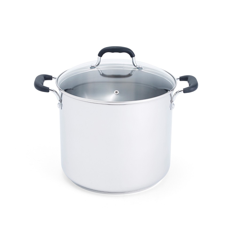 T-fal 12qt Stock Pot with Lid, Stainless Steel Cookware