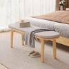 Wooden Bench, Footstool, Entrance Shoe Bench, Dining Bench, With Removable Cushion - 2 of 4
