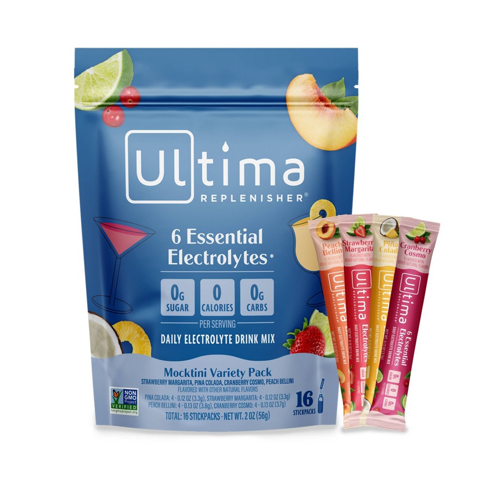 Photos - Vitamins & Minerals Ultima Replenisher Daily Hydration Electrolyte Stick Packs - Mocktini Variety Pack - 2oz/16ct