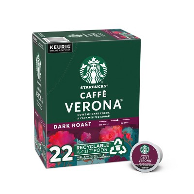 Starbucks Dark Roast K-Cup Coffee Pods — Caffè Verona for Keurig Brewers — 1 box (22 pods)