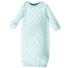 Hudson Baby Infant Cotton Long-Sleeve Gowns 4pk Set, Gray Elephant, 0-6 Months - 3 of 4