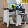 VEVOR Farmhouse End Table Set of 2, Nightstand with Charging Station, 3 Tiers Side Table with Storage Cabinet, End Table with USB Ports and Outlets - 2 of 4