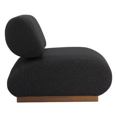 HomeRoots 34" Black And Bronze Fabric And Upholstered Side Chair