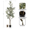 Kate and Laurel Eudora Modern Faux Eucalyptus Tree, 8 FT, Potted Artificial Tree - 2 of 4