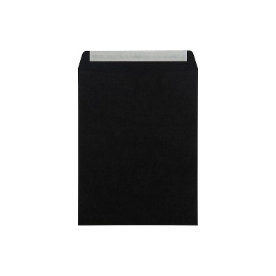 LUX 10" x 13" 80lbs. Square Flap Open End Envelopes Midnight Black 87733-50