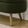 GlasFlength Ottomans and Benches Oval Storage Bench with Rubber Wood Legs Simple Fashion Design for Modern Living Spaces, Green, 44.1"*16.15"*9.5" - 3 of 4