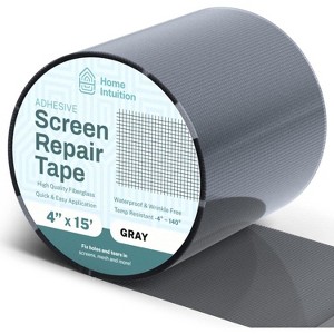 HOME INTUITION 4 In. x 15 Feet Gray  Fiberglass Window Screen Repair Tape Patch for Ripped Screen Doors and Windows - 1 of 4