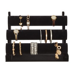 Black and beige necklace with four tiers of ceramic beads and wooden bars Brand new.