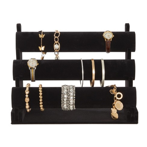 Velvet Women T-Bar Jewelry Rack Bracelet Necklace Stand Organizer Holder Display 