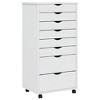 vidaXL Rolling Cabinet White Solid pine wood, engineered wood, plastic - 2 of 4