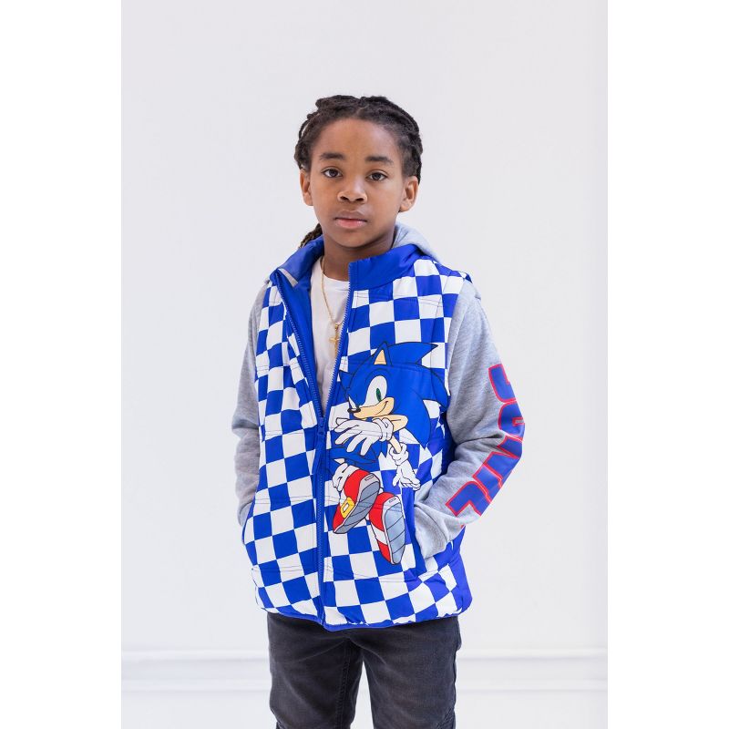 SEGA Sonic the Hedgehog Zip Up Vest 2fer Jacket Little Kid to Big Kid, 4 of 8