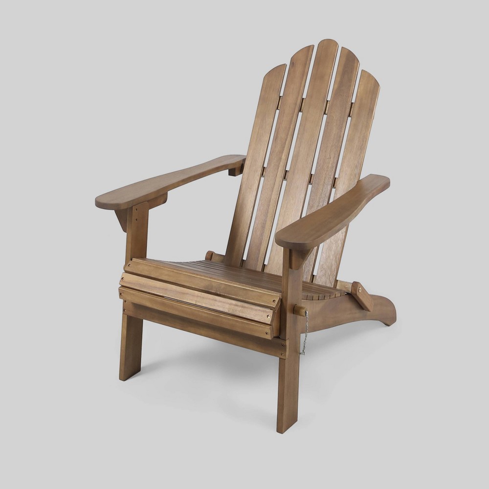 Hollywood Acacia Wood Foldable Patio Adirondack Chair - Brown - Christopher Knight Home: Rustic Outdoor Seating, Weather-Resistant