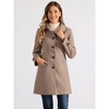 Allegra K Women's Winter Outerwear Peter Pan Collar Mid-thigh A-line Single Breasted Coat - 2 of 4