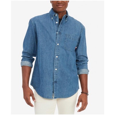 Tommy Hilfiger Mens Classic Fit Denim Button Up Shirt