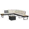vidaXL 2 Piece Patio Sofa Set with Cushions Black Poly Rattan and Glass - Non-Adjustable tabletop - 2 of 4