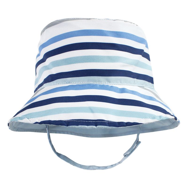 Hudson Baby Infant Boy Sun Protection Hat, Shark Stripe, 5 of 8