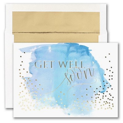 JAM Paper Blank Sympathy Cards & Matching Envelopes Set Watercolor Get Well 526M1051WB