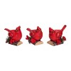 Transpac Resin Holiday Cardinal Figurine Set of 3 Christmas Home Decorations - 2 of 3