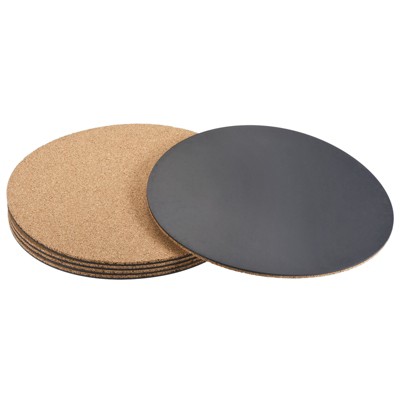Unique Bargains Home Garden Round Plastic Absorbent Waterproof Cork Plant Pot Mat 10 Inch 5 Pcs