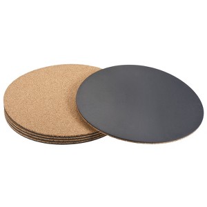 Unique Bargains Home Garden Round Plastic Absorbent Waterproof Cork Plant Pot Mat 10 Inch 5 Pcs - 1 of 4