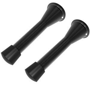 Garnen 2 Pack Spring Door Stopper for Wall, Heavy Duty Door Stoppers with Rubber Bumper Tip, Steel Black Door Stops, Easy Install Wall Mount Doorstop - 1 of 4