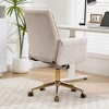QingMoon Stripes Corduroy Office Chair, Adjustable Swivel Desk Chair, Ergonomic Computer Chair with Gold Base for Living Room and Study - 2 of 4