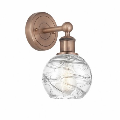 Athens Deco Swirl - 1 Light Wall Sconce In Industrial Style-10.5 Inches Tall and 6 Inches Wide