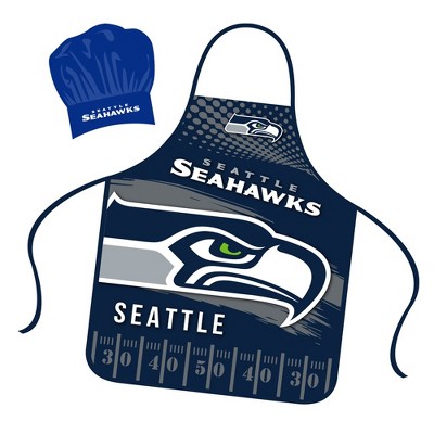NFL Apron & Chef Hat Set, with Large Team Logo - Seattle Seahawks