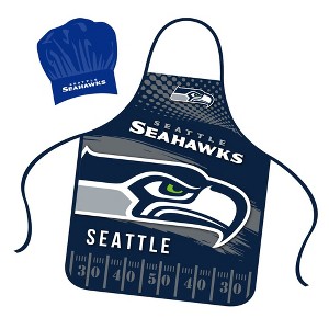 NFL Apron & Chef Hat Set, with Large Team Logo - Seattle Seahawks - 1 of 2