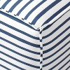 Skyline Furniture French Seam Ottoman in Nautical Stripe Navy: Modern Footstool, No Assembly, Wood Frame - 4 of 4