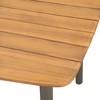 vidaXL Patio Table 59 inches x35.4 inches x28.3 inches  Solid Acacia Wood and Steel - 3 of 4