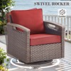 POCASSY Outdoor Patio Furniture Set with Swivel Chairs, All Weather Brown Wicker Outdoor Sofa Set with Metal Coffee Table and Comfort Thick Cushion - 4 of 4