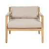 Outdoor Rope Lounge Chair with Beige Cushions, Weather-Resistant Acacia Wood Patio Armchair for Backyard-3irtyhousy - 3 of 4