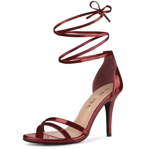 Maroon open outlet toe heels