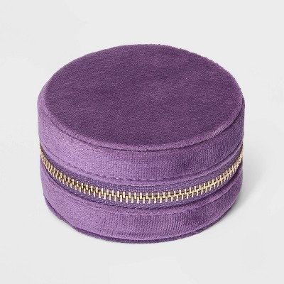 Mini Round Earring Strap Zippered Case - A New Day™ Purple