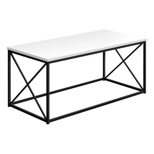 Monarch Specialties Dining Table 60Inch Rectangular Kitchen Dining Room Laminate White Contemporary Modern - 1 of 4